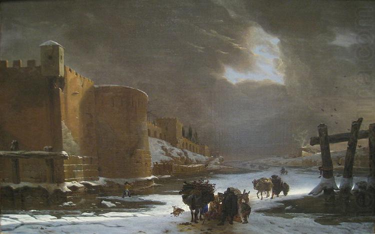 Jan Asselijn Frozen Moat Outside City Walls china oil painting image